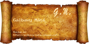 Galbavy Máté névjegykártya