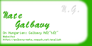 mate galbavy business card
